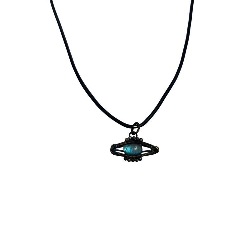 Chan Luu Evil Eye Labradorite and Diamond Slice Necklace factory